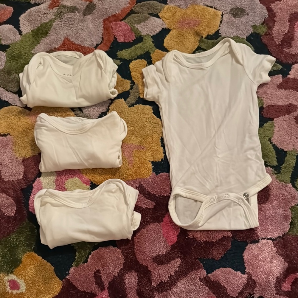 White Kids One Piece Bodysuit 4 pack
